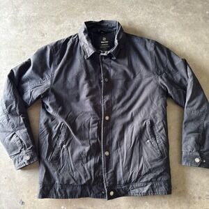 Wantdo Jacket Mens M Canvas BLACK Full Zip Faux Fur Lined Winter‎ Warm Utility